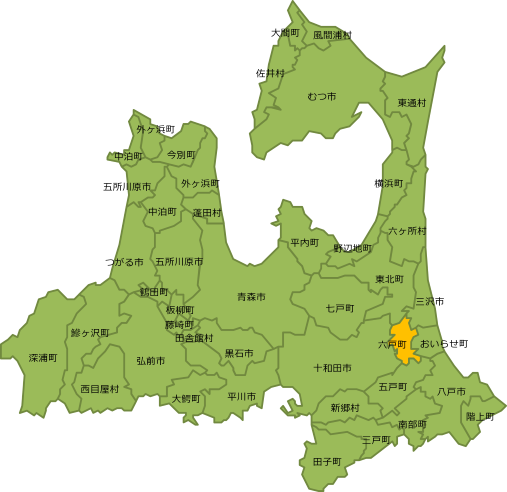青森県地図（六戸町）